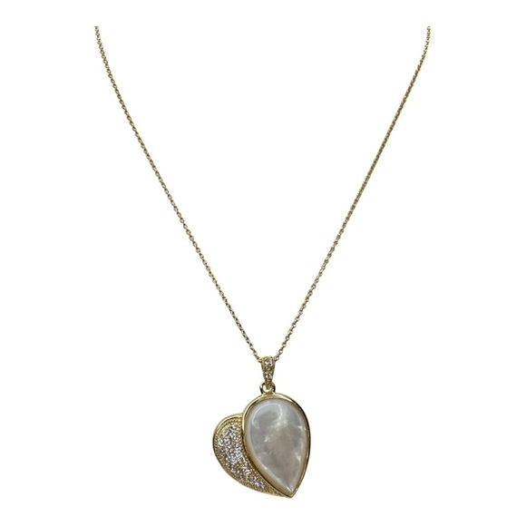 18K Gold, Sterling Silver, Mother of Pearl Necklace - Picture 1 of 5